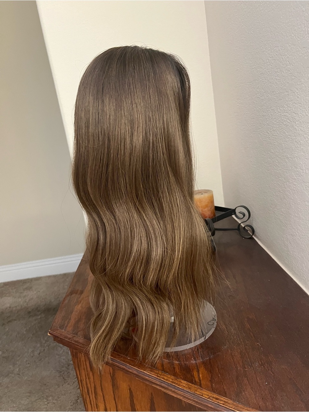 Lusta silk topper 9x9 cap 20” in highlighted toffee